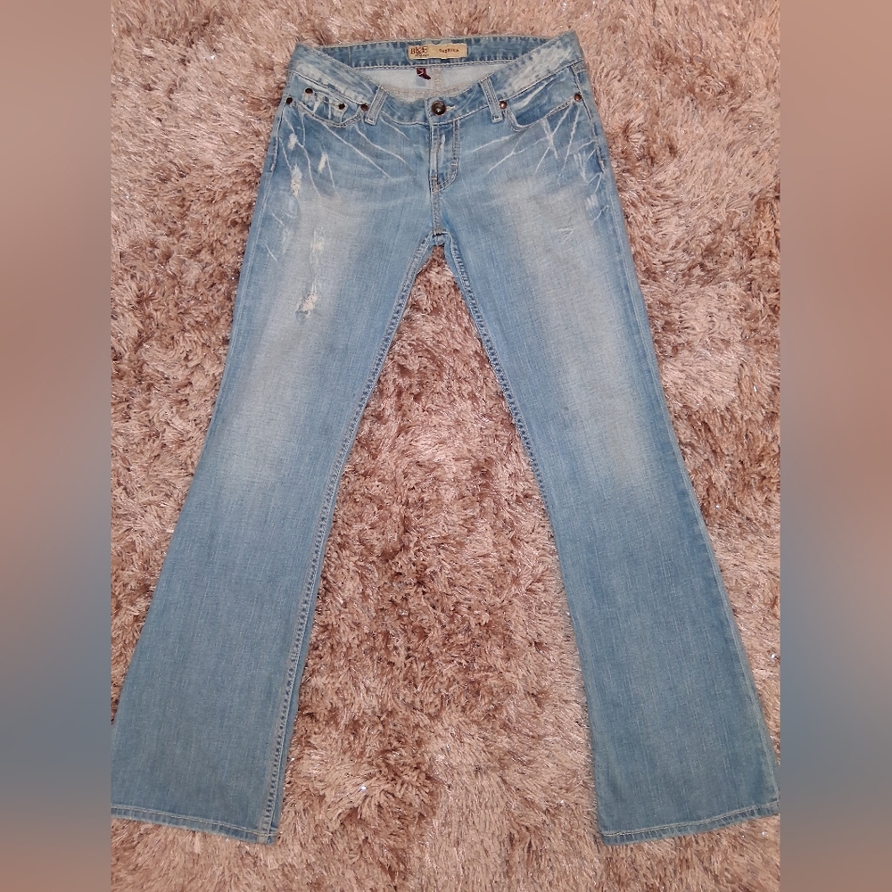 BKE Light Blue Women's Jeans with Faded Distress